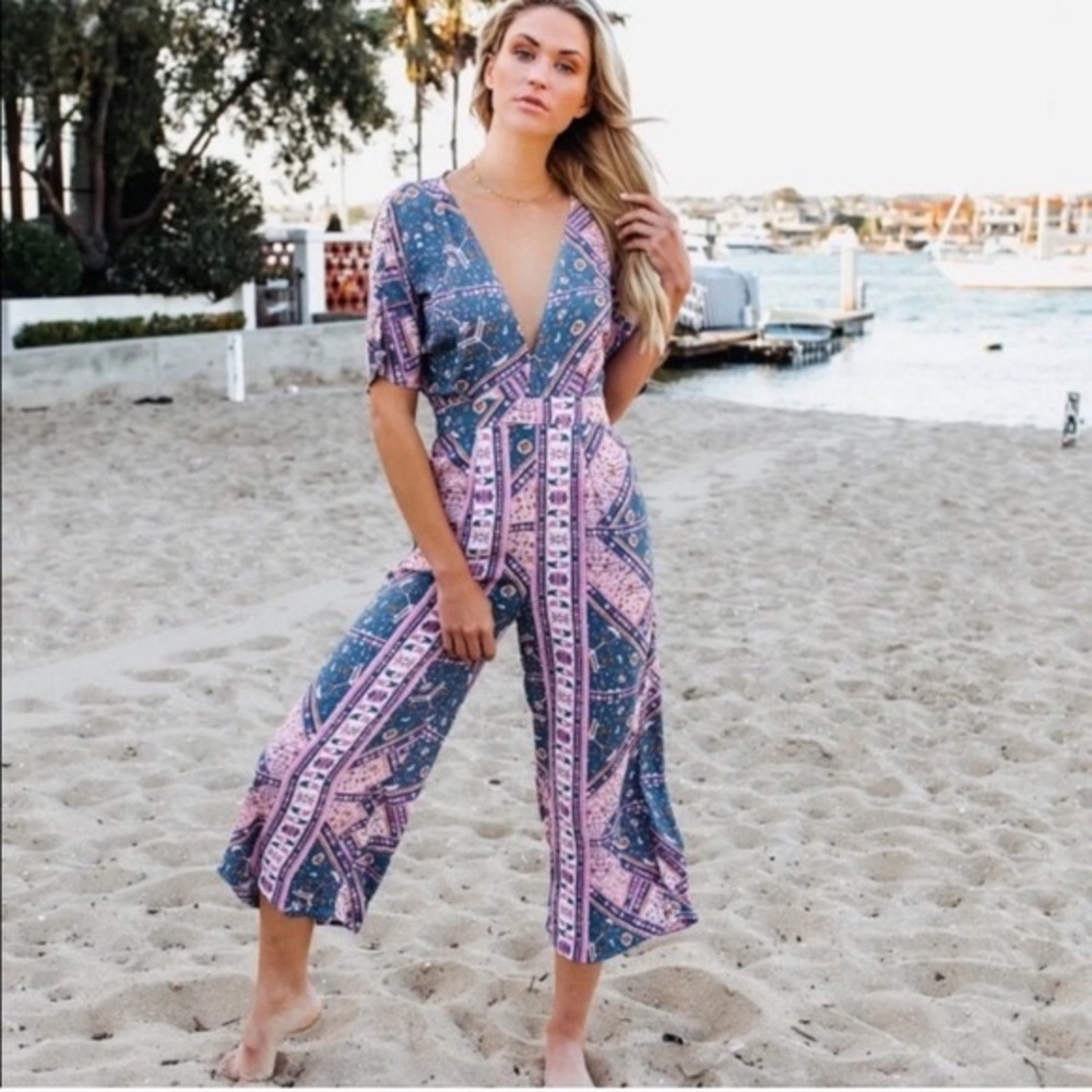Vici Dolls Olivaceous Paisley Jumpsuit